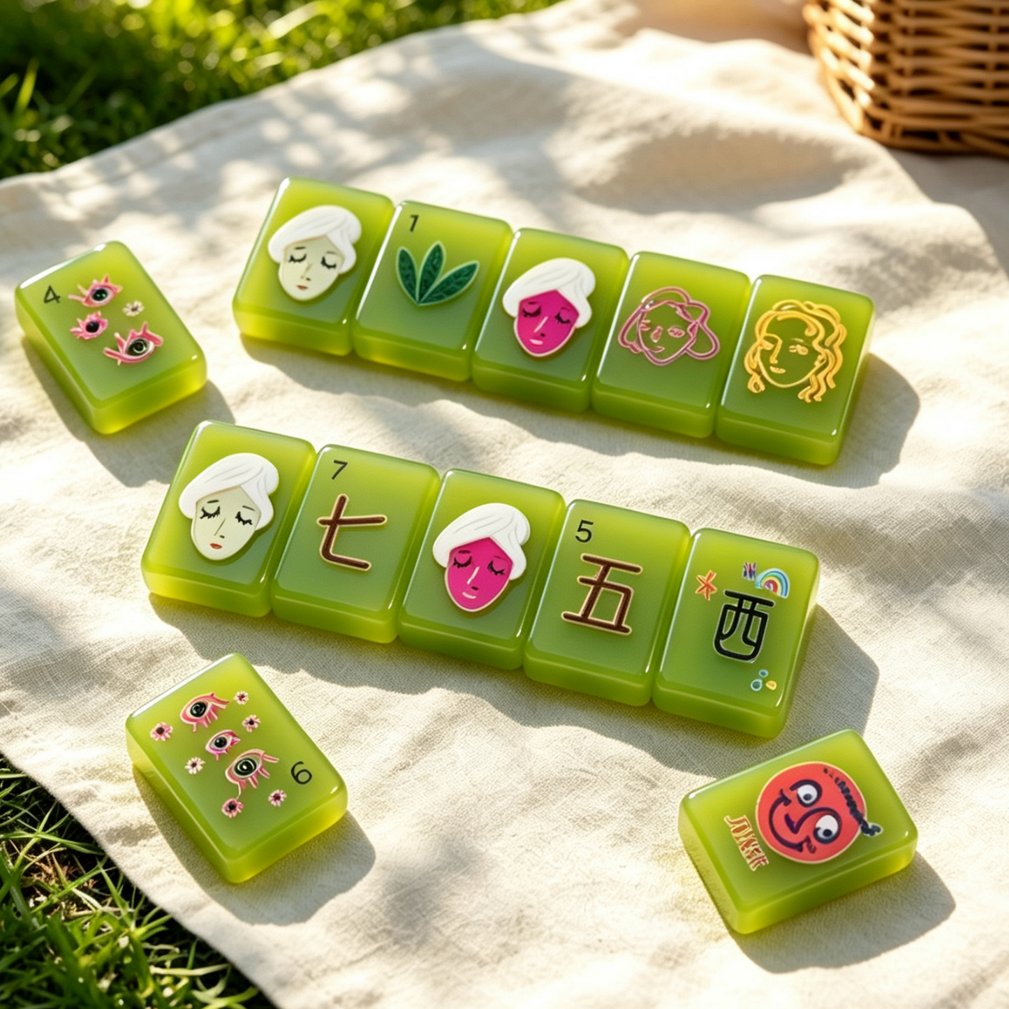 **The Visionary Collection American Mahjong Set – Translucent Emerald, 160 Tiles**