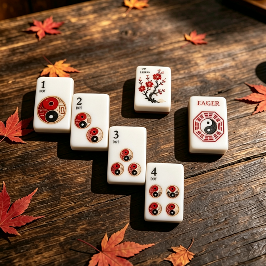 **Red Bagua American Mahjong Set – 160 Tiles | Senjoy Mahjong**