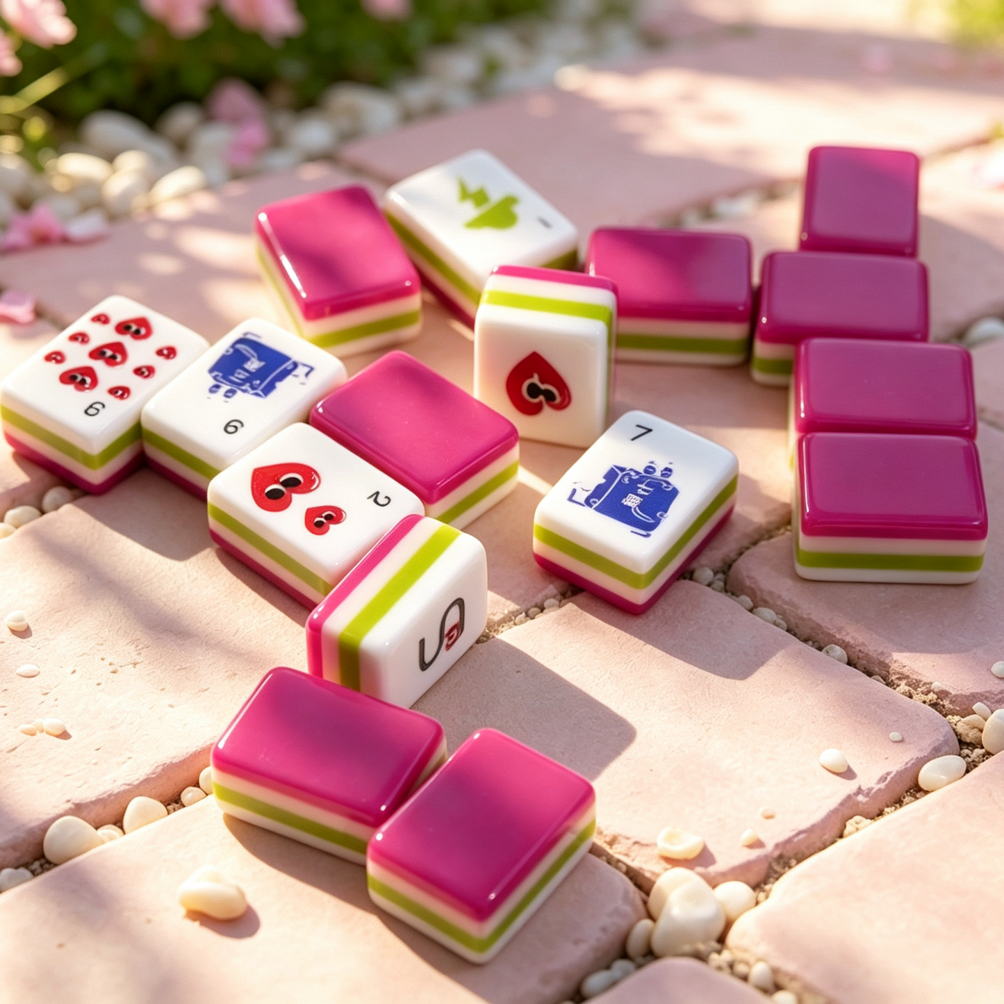 **The Pop Love Collection American Mahjong Set – Strawberry Pink, 160 Tiles**