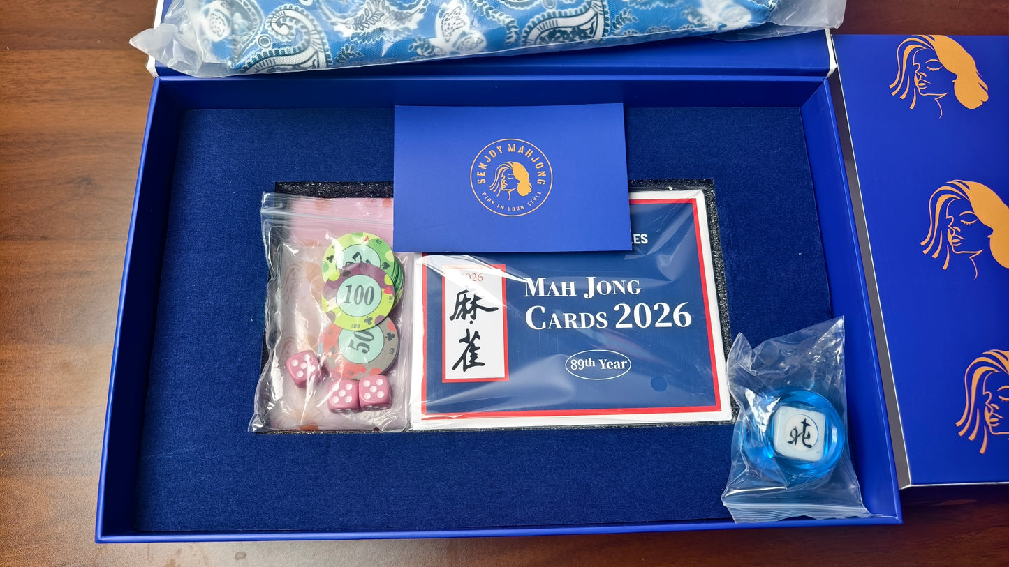 **The Cobalt Garden Collection American Mahjong Set – Cobalt Blue, 160 Tiles**