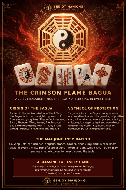 **Red Bagua American Mahjong Set – 160 Tiles | Senjoy Mahjong**