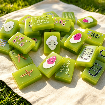 **The Visionary Collection American Mahjong Set – Translucent Emerald, 160 Tiles**