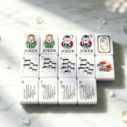 **The Jade Garden Line American Mahjong Set – Mint & Ivory, 160 Tiles**