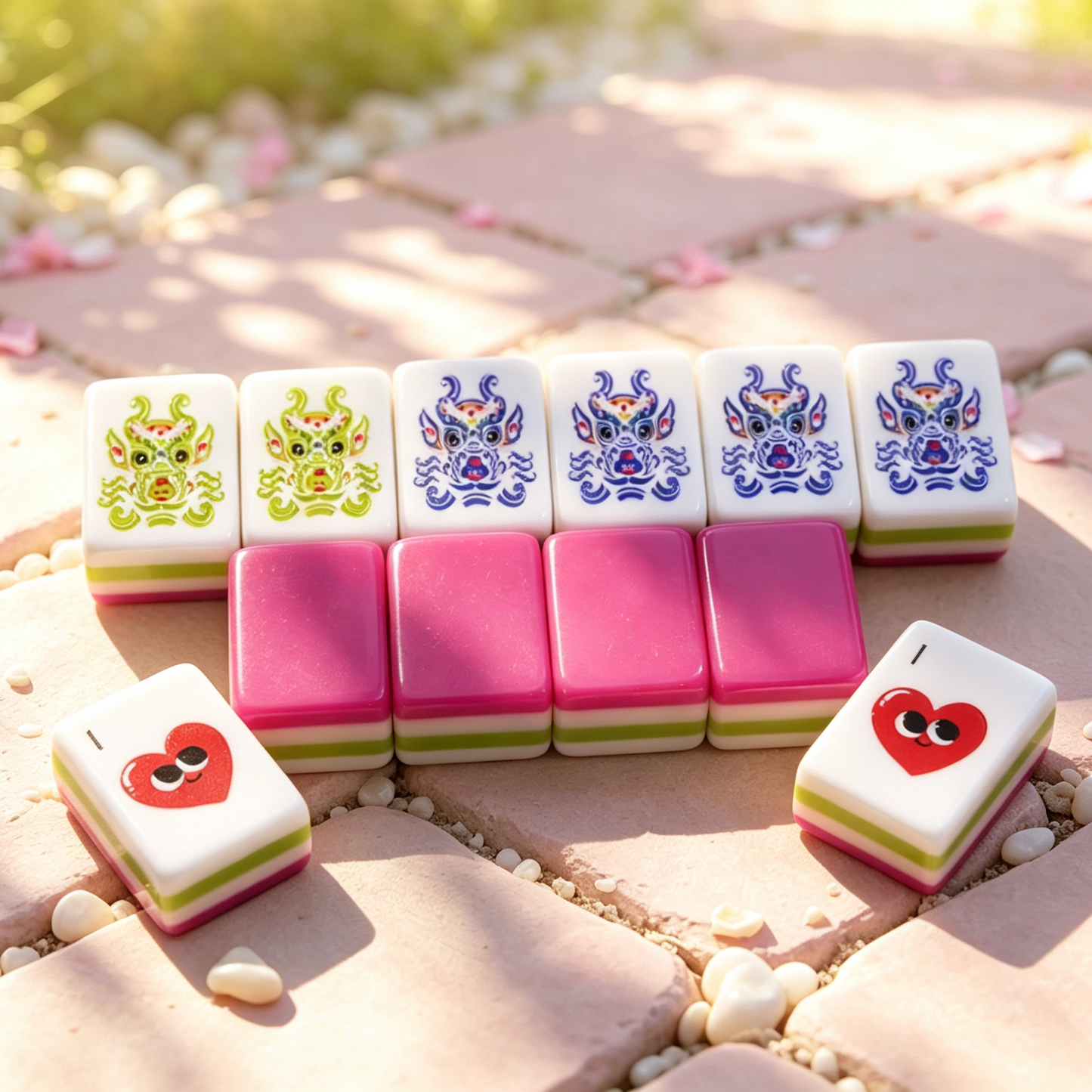 **The Pop Love Collection American Mahjong Set – Strawberry Pink, 160 Tiles**
