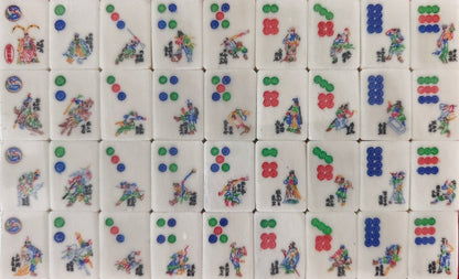 **Heirloom Hand-Painted Bovine Bone Mahjong Set – Artisan Made**