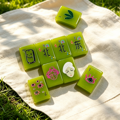 **The Visionary Collection American Mahjong Set – Translucent Emerald, 160 Tiles**