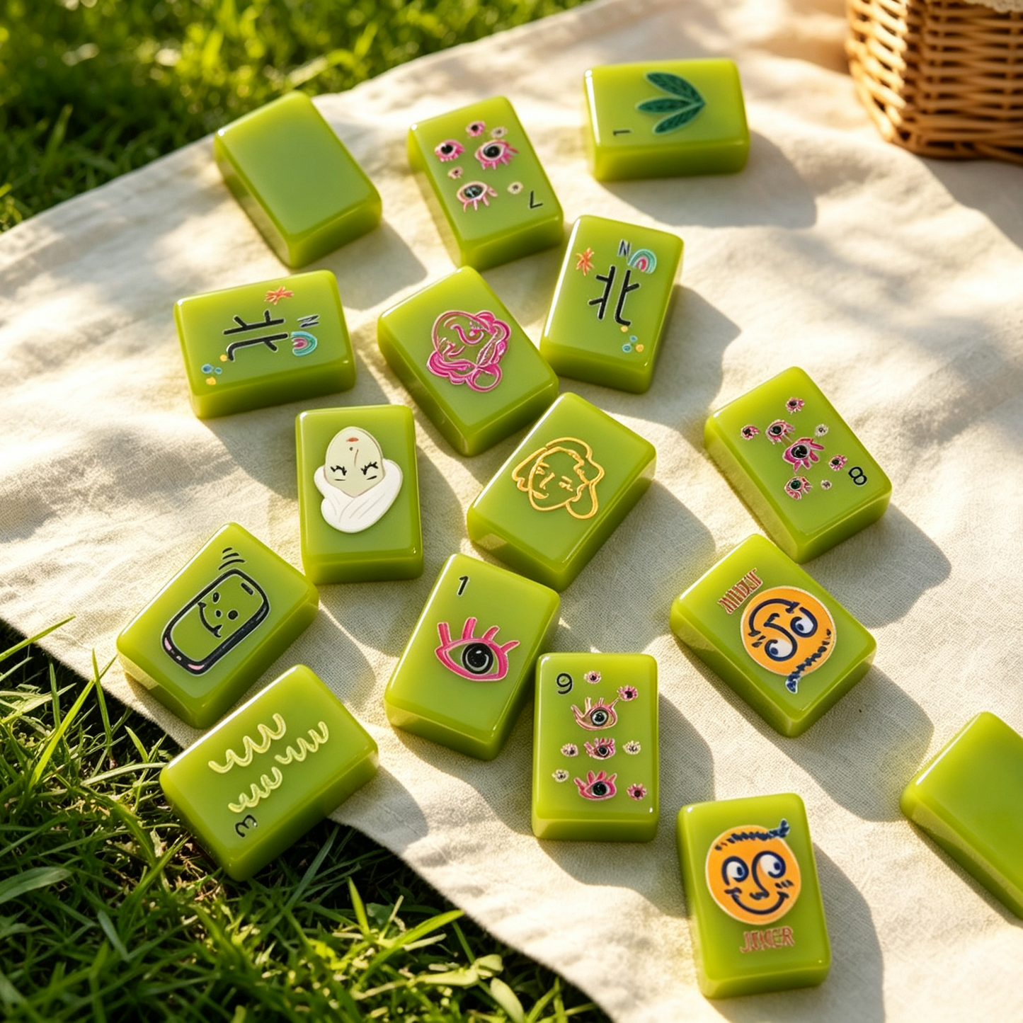 **The Visionary Collection American Mahjong Set – Translucent Emerald, 160 Tiles**