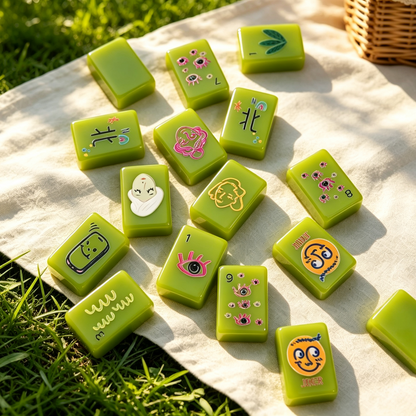 **The Visionary Collection American Mahjong Set – Translucent Emerald, 160 Tiles**