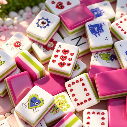 **The Pop Love Collection American Mahjong Set – Strawberry Pink, 160 Tiles**