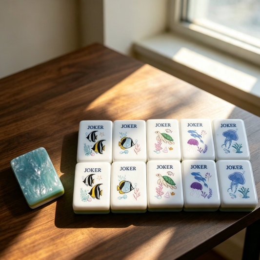 **The Serene Tide Line American Mahjong Set – Seafoam Swirl, 160 Tiles**