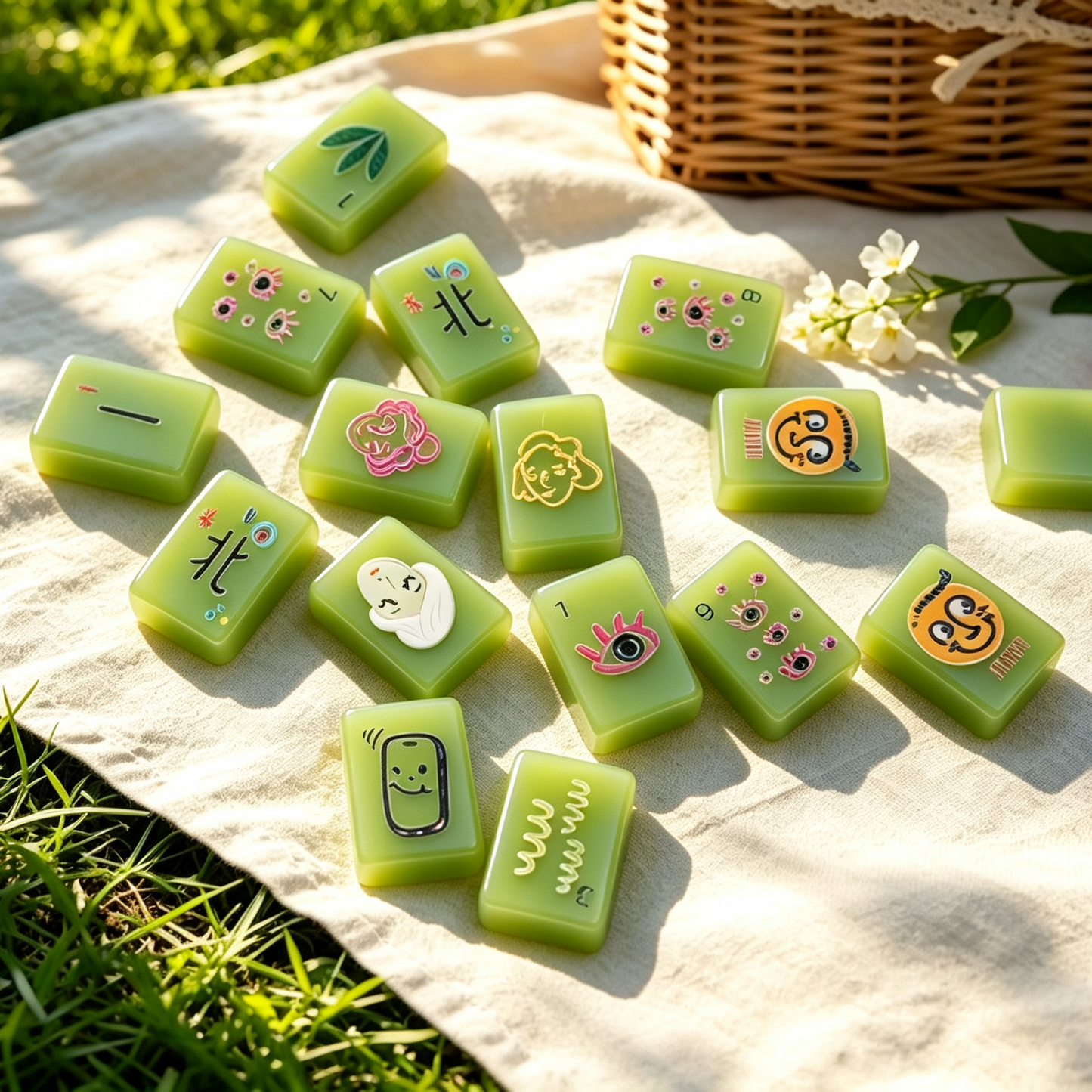 **The Visionary Collection American Mahjong Set – Translucent Emerald, 160 Tiles**