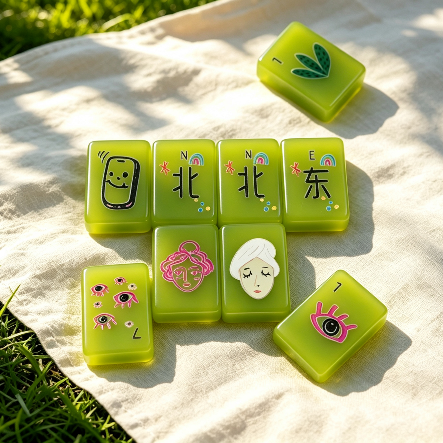 **The Visionary Collection American Mahjong Set – Translucent Emerald, 160 Tiles**