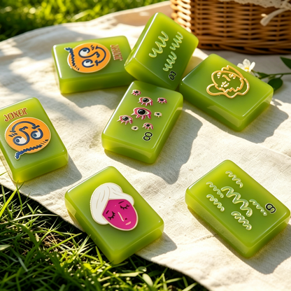 **The Visionary Collection American Mahjong Set – Translucent Emerald, 160 Tiles**