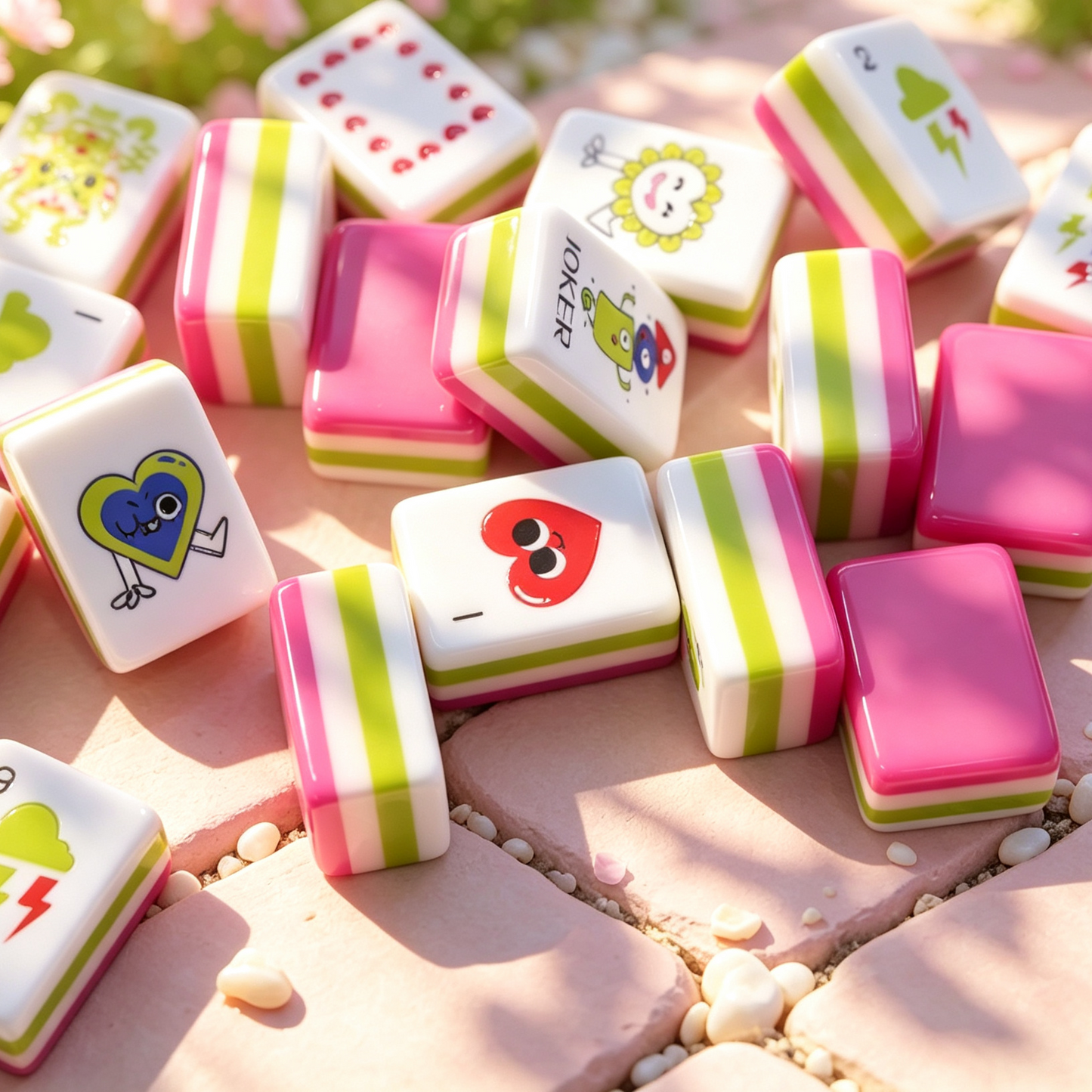 **The Pop Love Collection American Mahjong Set – Strawberry Pink, 160 Tiles**