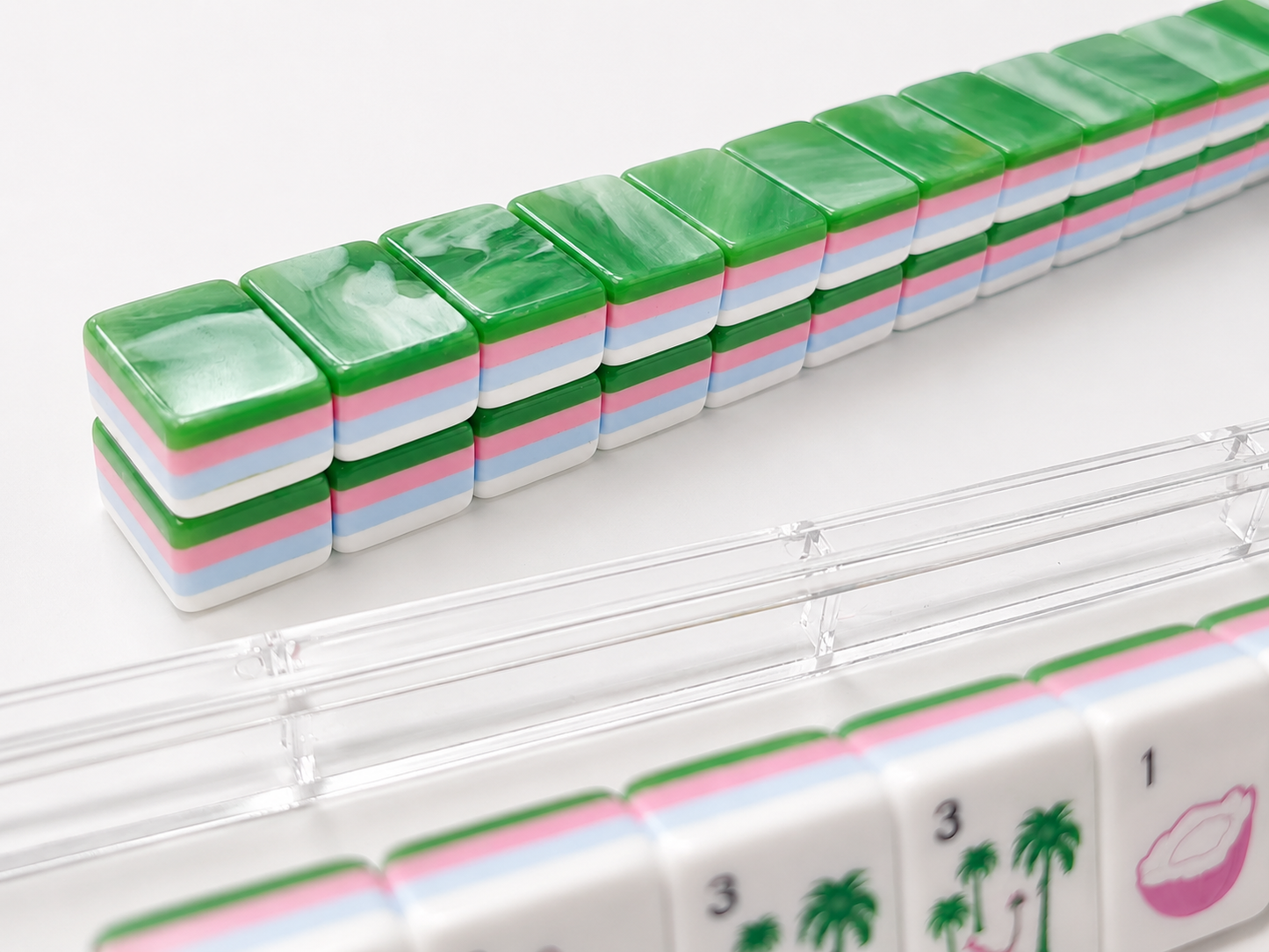 **The Riviera Collection American Mahjong Set – Emerald & Resort Stripe, 160 Tiles**