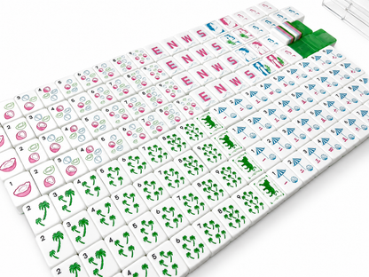 **The Riviera Collection American Mahjong Set – Emerald & Resort Stripe, 160 Tiles**
