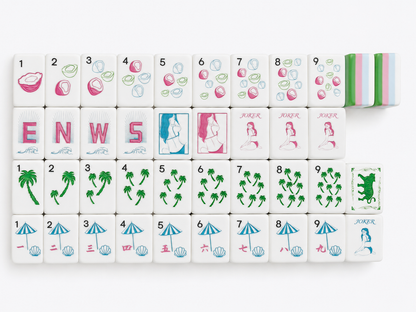 **The Riviera Collection American Mahjong Set – Emerald & Resort Stripe, 160 Tiles**