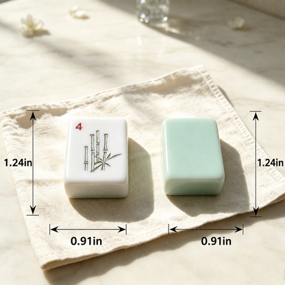 **The Jade Garden Line American Mahjong Set – Mint & Ivory, 160 Tiles**