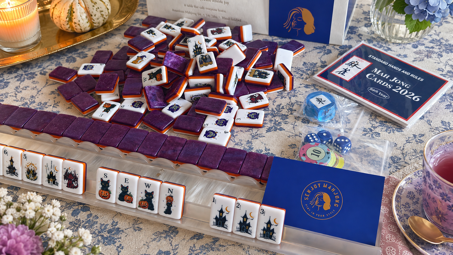 The Whimsical Halloween American Mahjong Set — 160 Tiles