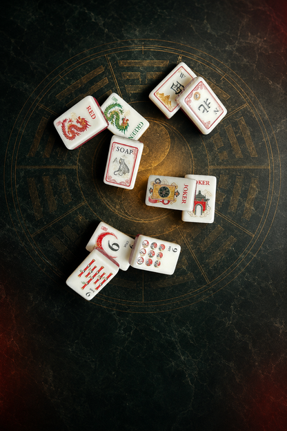 **Red Bagua American Mahjong Set – 160 Tiles | Senjoy Mahjong**
