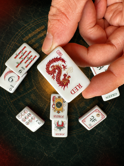 **Red Bagua American Mahjong Set – 160 Tiles | Senjoy Mahjong**