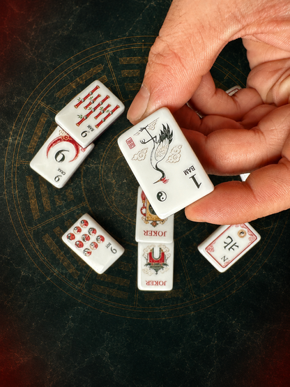 **Red Bagua American Mahjong Set – 160 Tiles | Senjoy Mahjong**