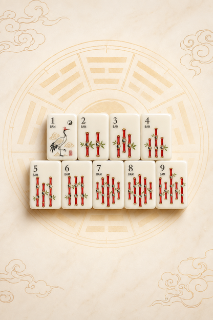 **Red Bagua American Mahjong Set – 160 Tiles | Senjoy Mahjong**