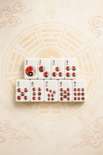 **Red Bagua American Mahjong Set – 160 Tiles | Senjoy Mahjong**