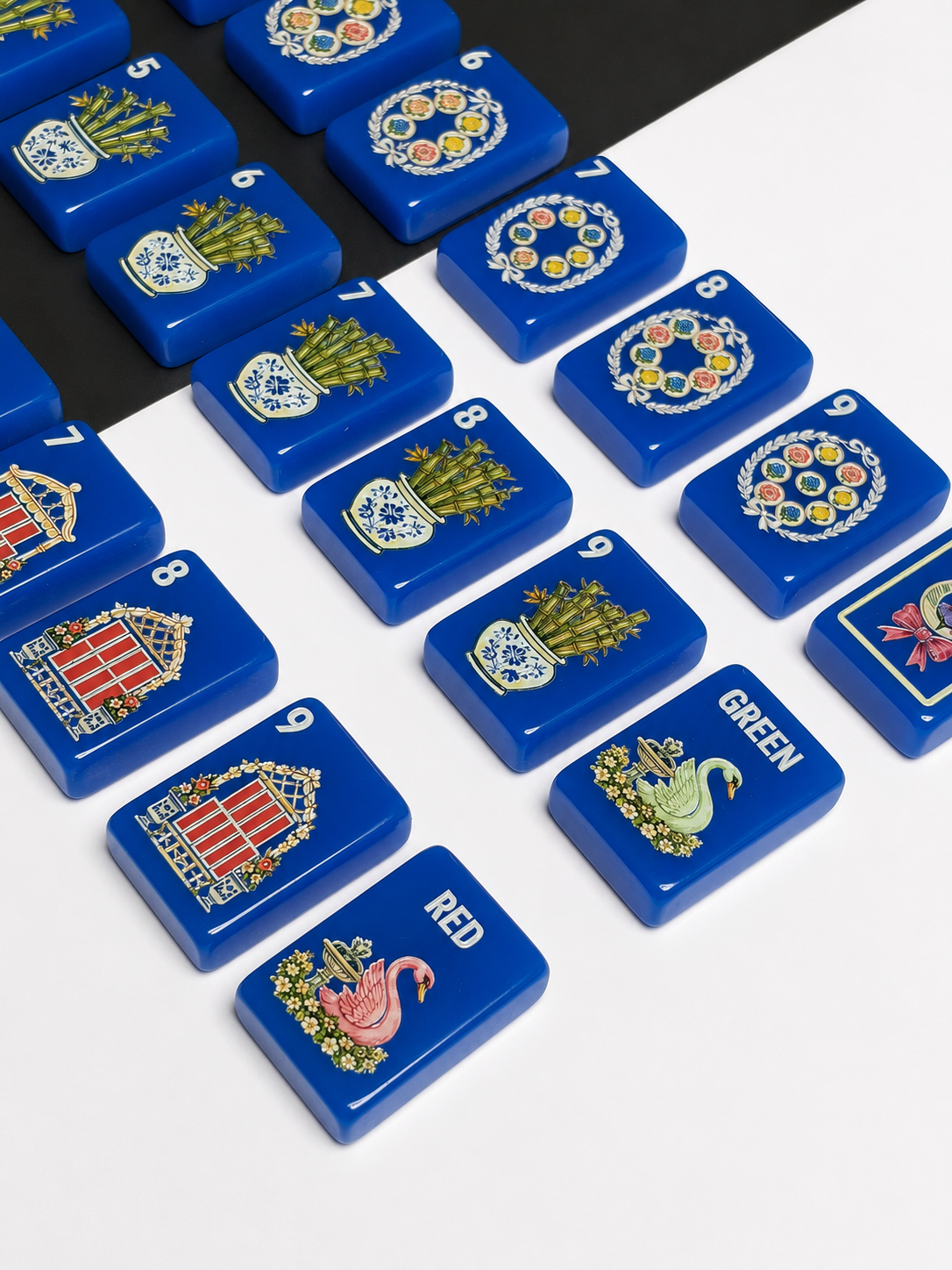 **The Cobalt Garden Collection American Mahjong Set – Cobalt Blue, 160 Tiles**