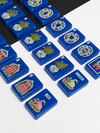 **The Cobalt Garden Collection American Mahjong Set – Cobalt Blue, 160 Tiles**