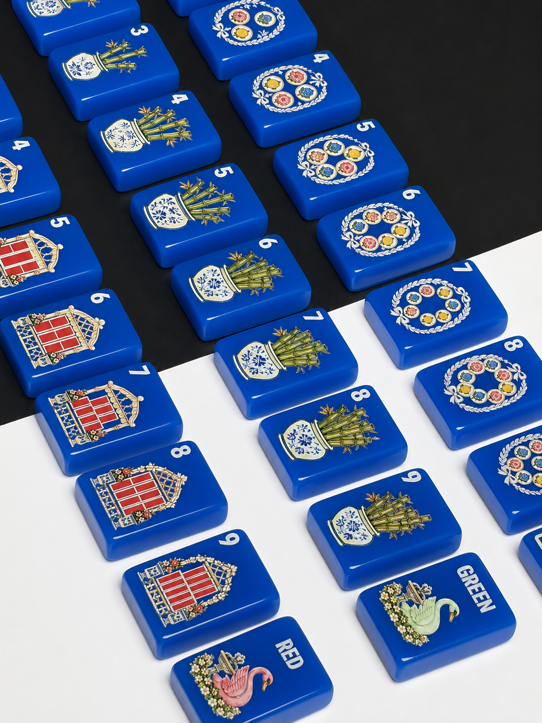 **The Cobalt Garden Collection American Mahjong Set – Cobalt Blue, 160 Tiles**
