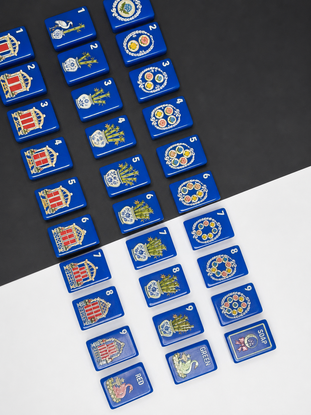 **The Cobalt Garden Collection American Mahjong Set – Cobalt Blue, 160 Tiles**