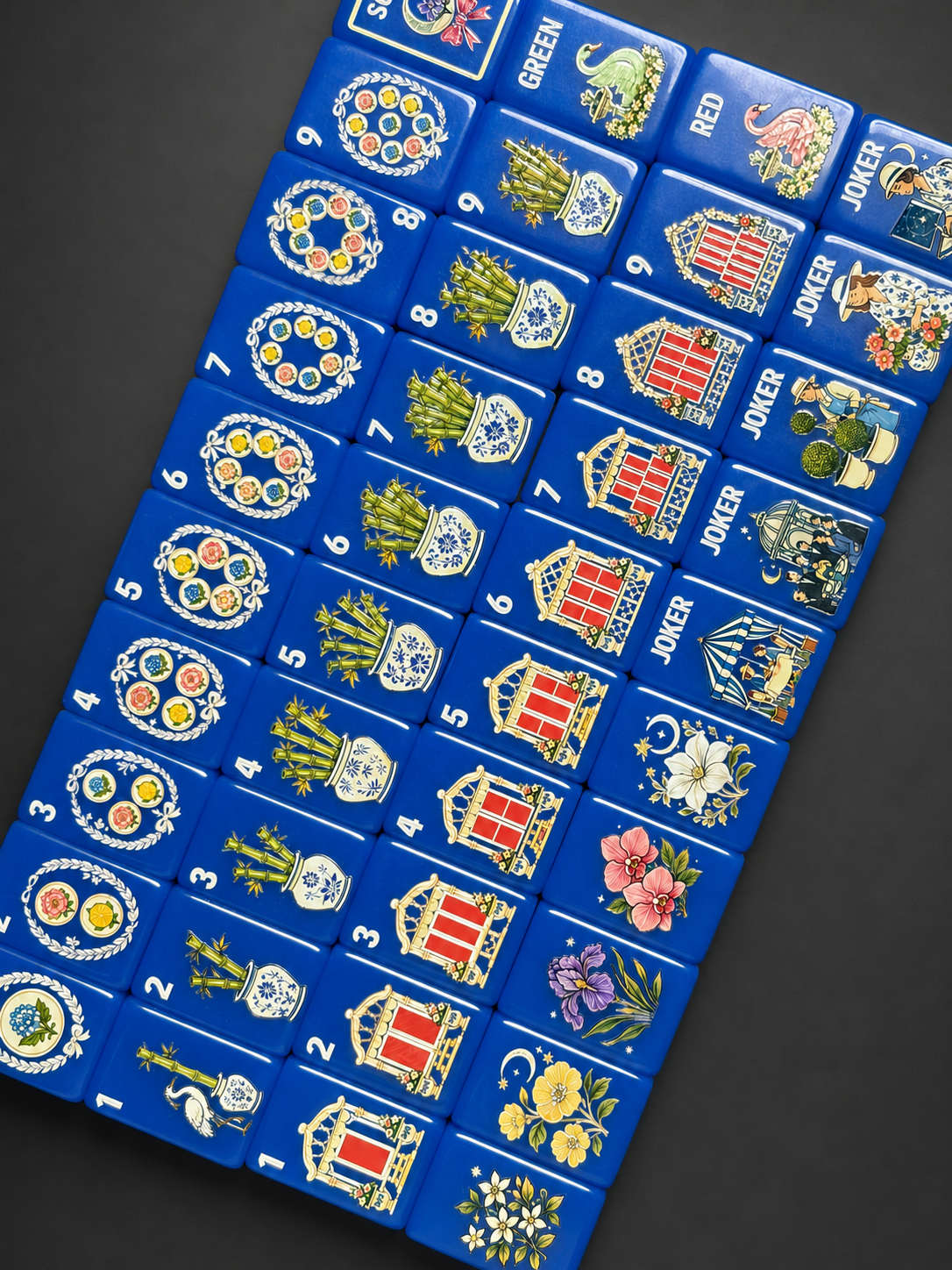 **The Cobalt Garden Collection American Mahjong Set – Cobalt Blue, 160 Tiles**