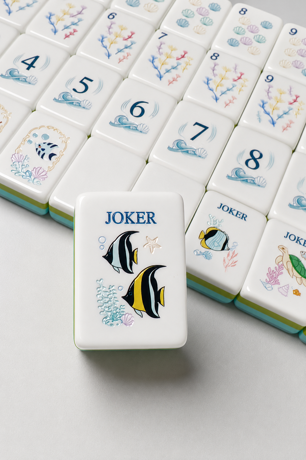 **The Serene Tide Line American Mahjong Set – Seafoam Swirl, 160 Tiles**
