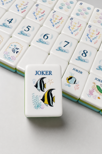 **The Serene Tide Line American Mahjong Set – Seafoam Swirl, 160 Tiles**
