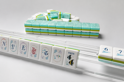**The Serene Tide Line American Mahjong Set – Seafoam Swirl, 160 Tiles**
