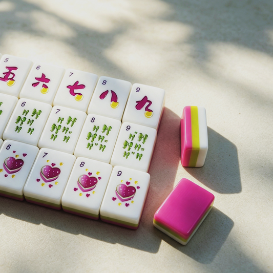 **The Sweetheart Summer Line American Mahjong Set – Fuchsia & Lime, 160 Tiles**