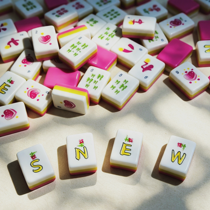 **The Sweetheart Summer Line American Mahjong Set – Fuchsia & Lime, 160 Tiles**