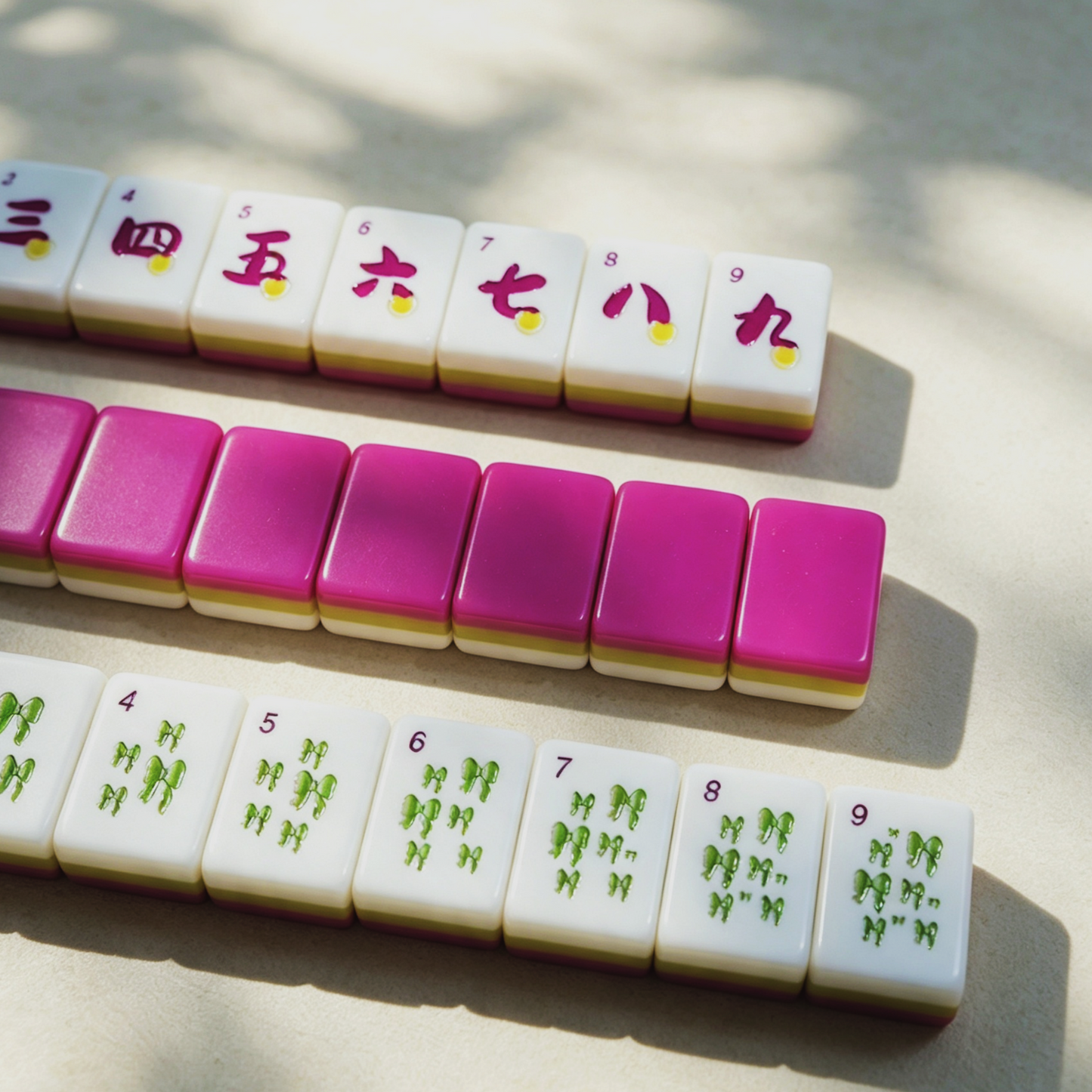 **The Sweetheart Summer Line American Mahjong Set – Fuchsia & Lime, 160 Tiles**