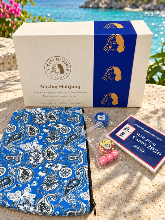 Dolphin Bay American Mahjong Set — 160 Ocean-Inspired Tiles for Serene Game Nights