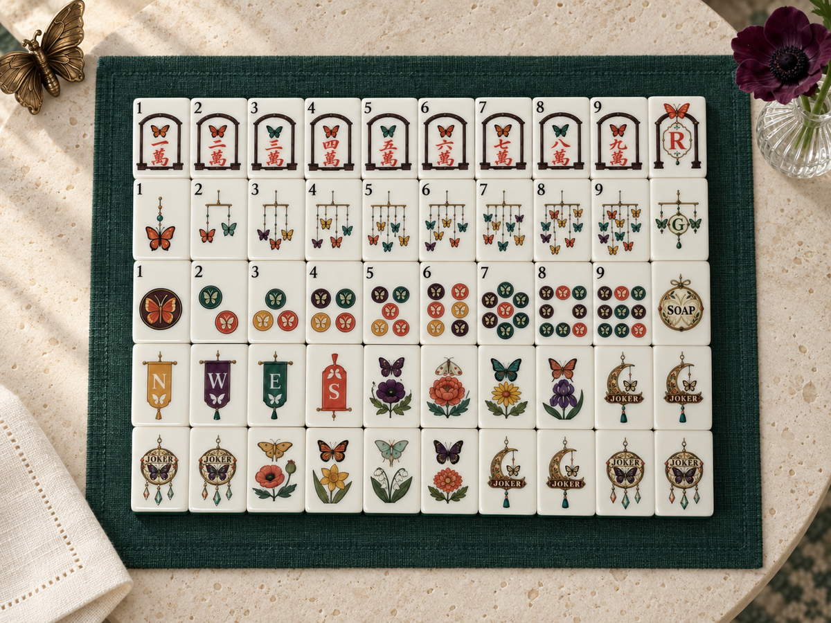 The Butterfly Cabinet – Botanical American Mahjong Tile Set
