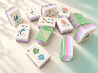 Dolphin Bay American Mahjong Set — 160 Ocean-Inspired Tiles for Serene Game Nights