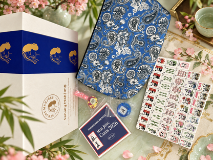 SenJoy Panda Bloom Mahjong — 160-Tile American Mahjong Set with Playful Pandas, Flowers & Bamboo