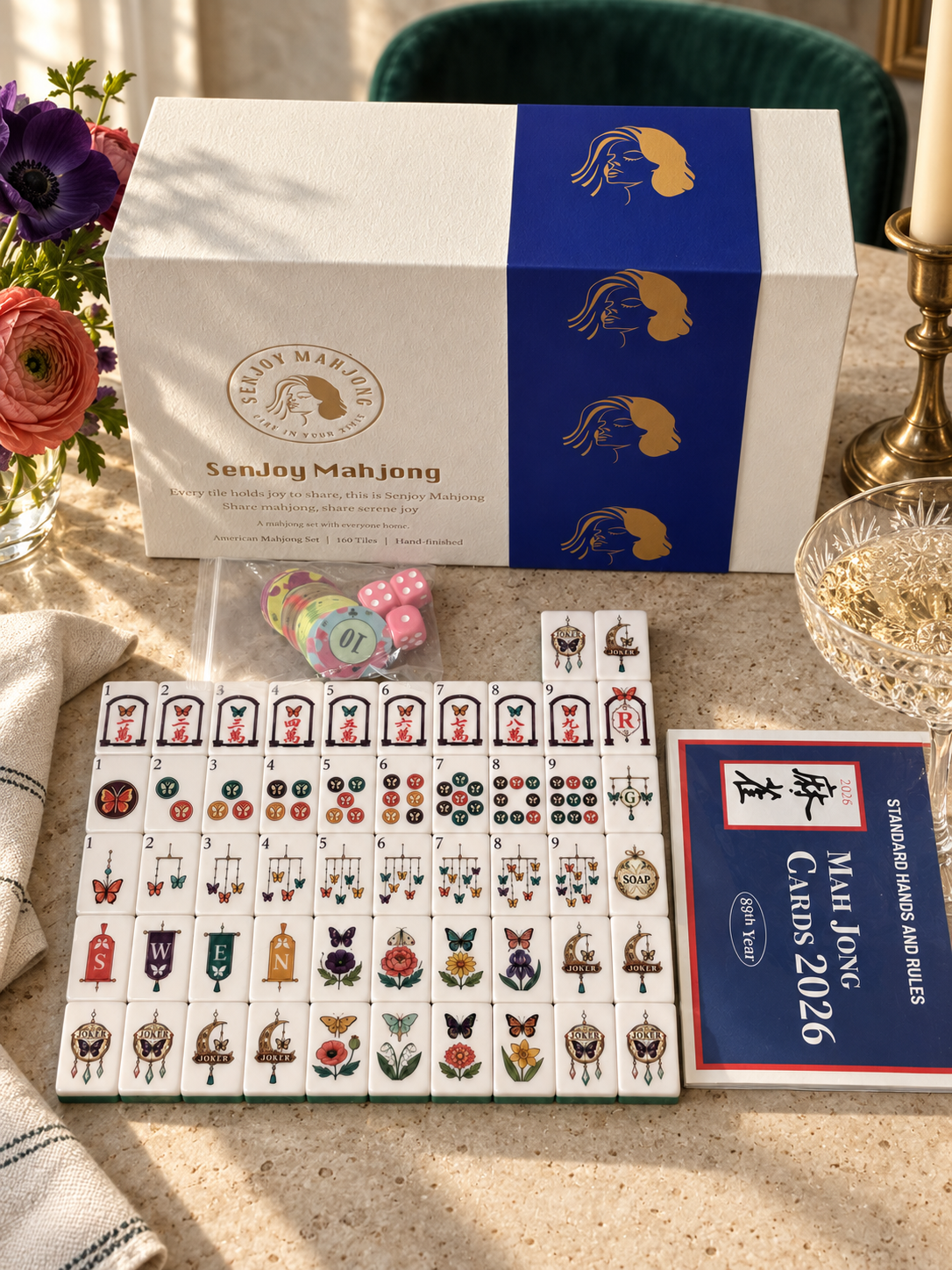 The Butterfly Cabinet – Botanical American Mahjong Tile Set