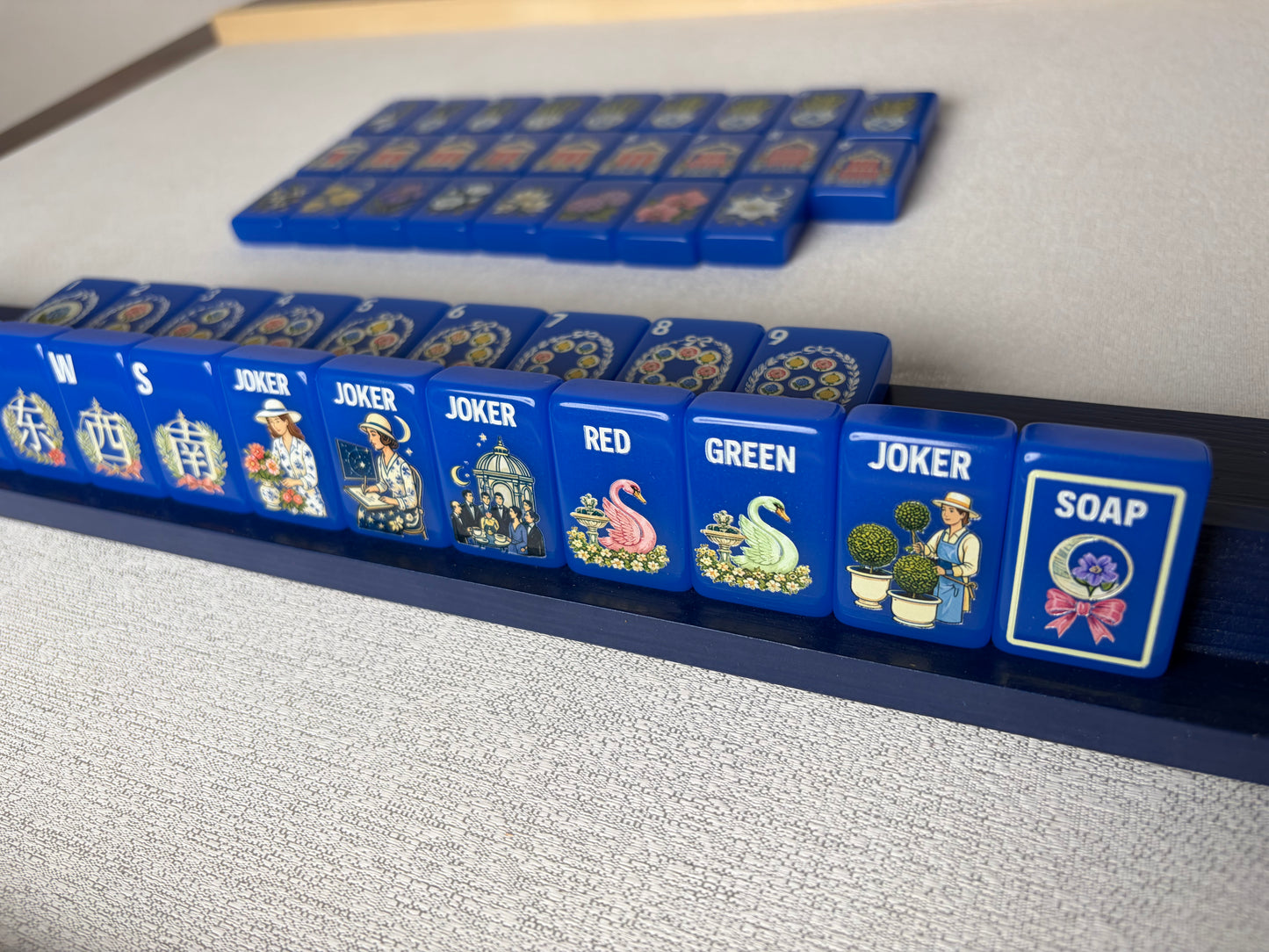 **The Cobalt Garden Collection American Mahjong Set – Cobalt Blue, 160 Tiles**