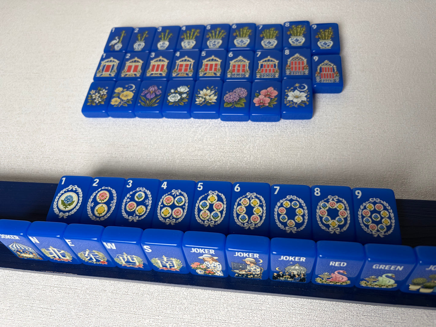 **The Cobalt Garden Collection American Mahjong Set – Cobalt Blue, 160 Tiles**